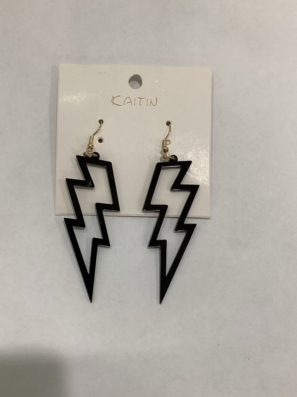 Katin Black Lightning Bolt Dangle Earrings
